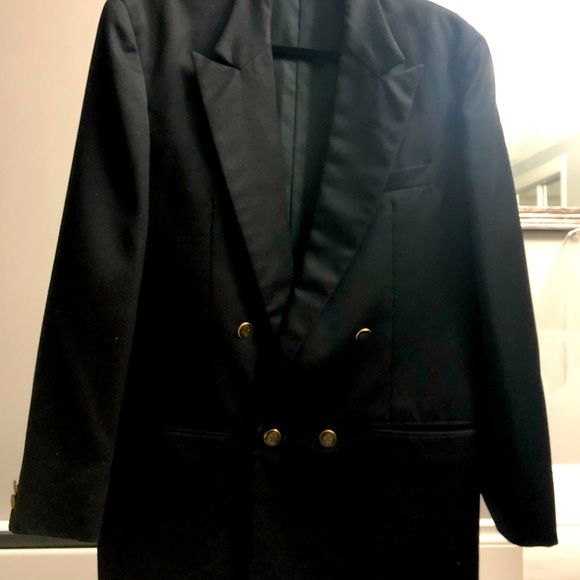 Men’s Double Breast Buttons Black Coat🧥 - Picture 2 of 8
